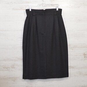 Vintage Grey Wool Pencil Skirt  David N